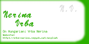 nerina vrba business card